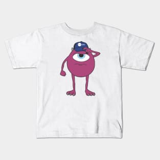 Purple monster cartoon characters Kids T-Shirt